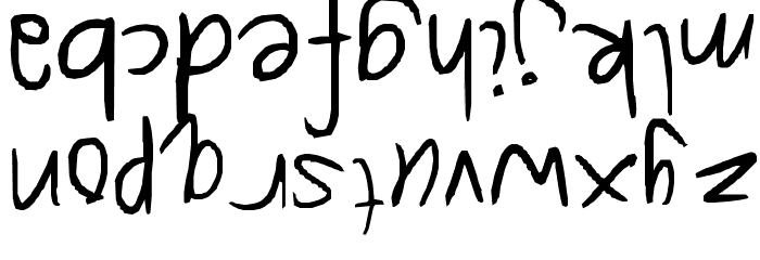 Upside down and backwards Font LOWERCASE