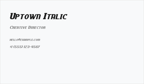Uptown Italic Business Card