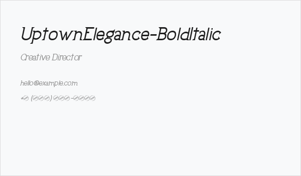 UptownElegance-BoldItalic Business Card