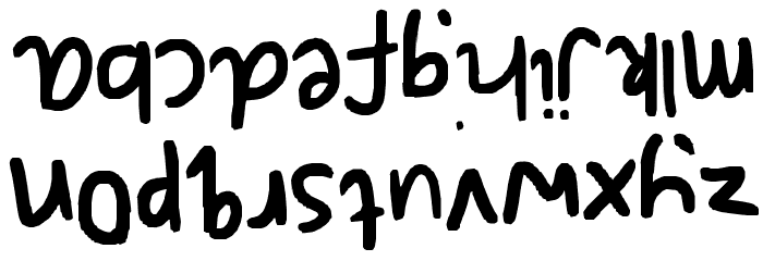 upside down surprise by georgia Font LOWERCASE