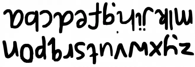 upside down surprise by georgia Font LOWERCASE