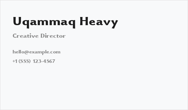 Uqammaq Heavy Business Card
