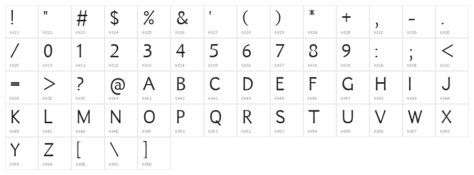 Uqammaq Light Character Map
