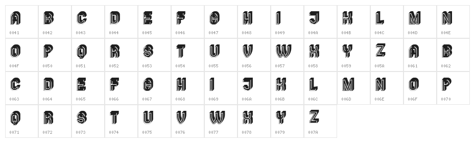 Ural Regular Character Map