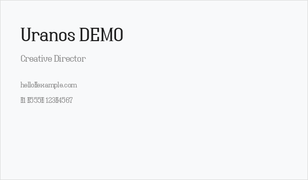 Uranos DEMO Business Card