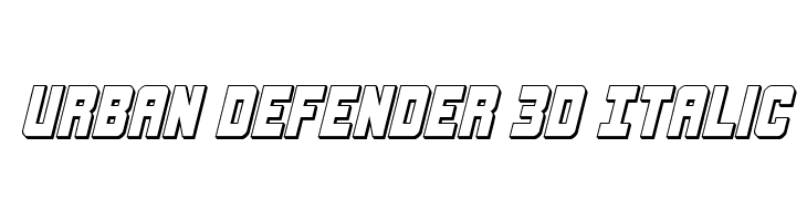 Urban Defender 3D Italic  フリーフォントのダウンロード