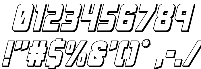 Urban Defender 3D Italic Font OTHER CHARS