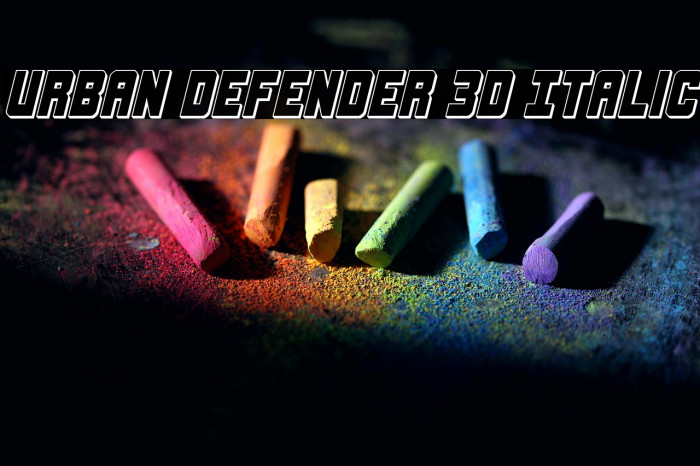 Urban Defender 3D Italic Example 2