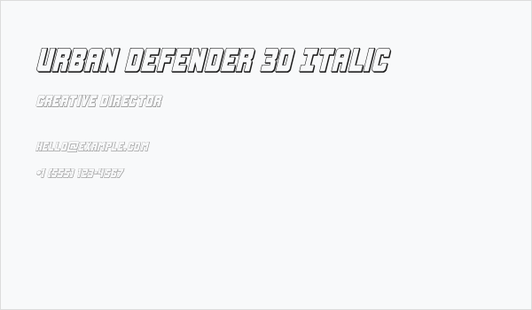 Urban Defender 3D Italic Business Card