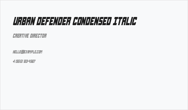 Urban Defender Condensed Italic Business Card