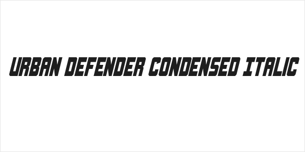 Urban Defender Condensed Italic Logo