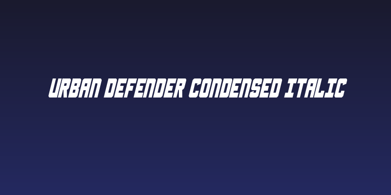 Urban Defender Condensed Italic Social Header