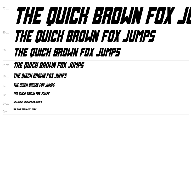 Urban Defender Condensed Italic Waterfall