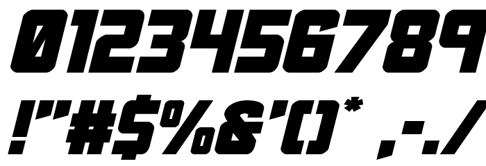 Urban Defender Expanded Italic Font OTHER CHARS