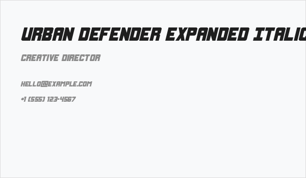 Urban Defender Expanded Italic Business Card