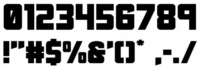Urban Defender Expanded Font OTHER CHARS