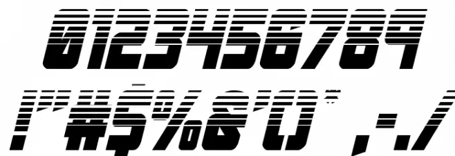 Urban Defender Halftone Italic Font OTHER CHARS