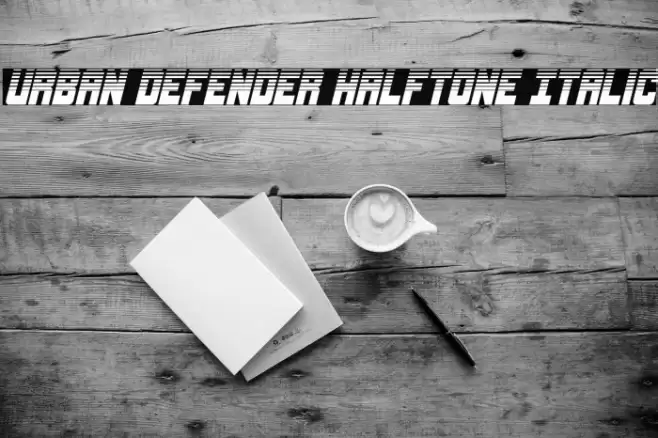 Urban Defender Halftone Italic Font examples