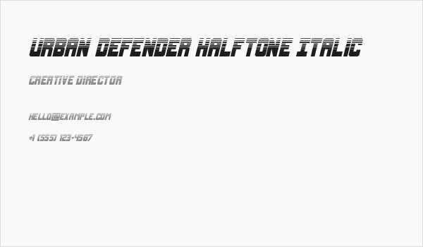 Urban Defender Halftone Italic Business Card