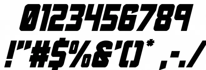 Urban Defender Italic Font OTHER CHARS