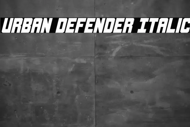 Urban Defender Italic Font examples
