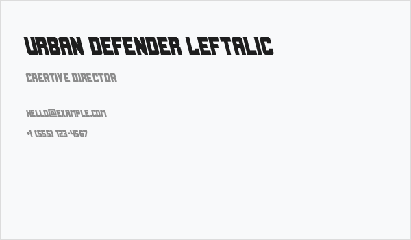 Urban Defender Leftalic Business Card