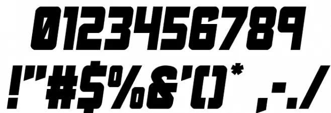 Urban Defender Semi-Italic Font OTHER CHARS