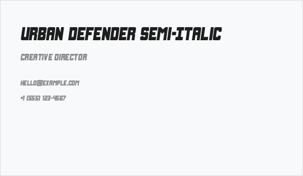 Urban Defender Semi-Italic Business Card