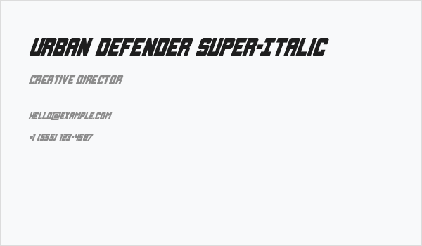 Urban Defender Super-Italic Business Card