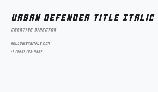 Urban Defender Title Italic Business Card