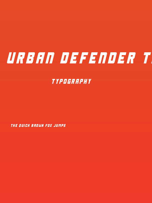 Urban Defender Title Italic Poster