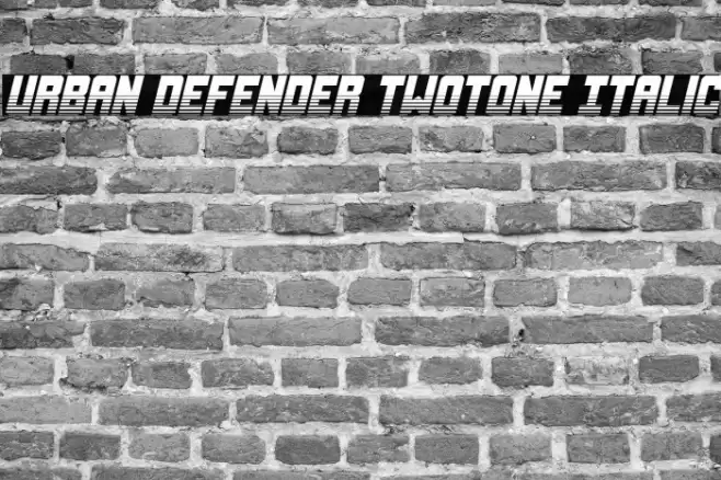 Urban Defender TwoTone Italic Font examples