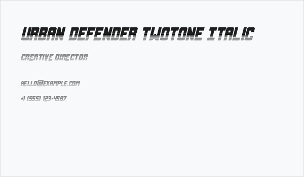Urban Defender TwoTone Italic Business Card