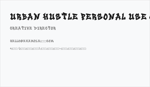 Urban Hustle PERSONAL USE ONLY! Business Card