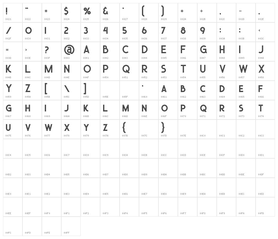 Urban Inline Character Map