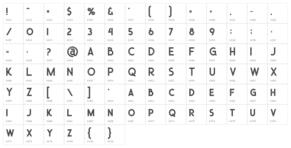 Urban Inline Character Map