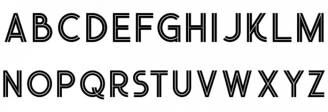 Urban Inline फ़ॉन्ट लोअरकेस