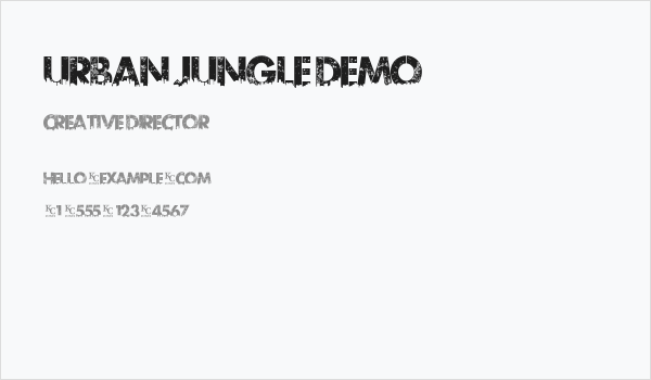 Urban Jungle DEMO Business Card