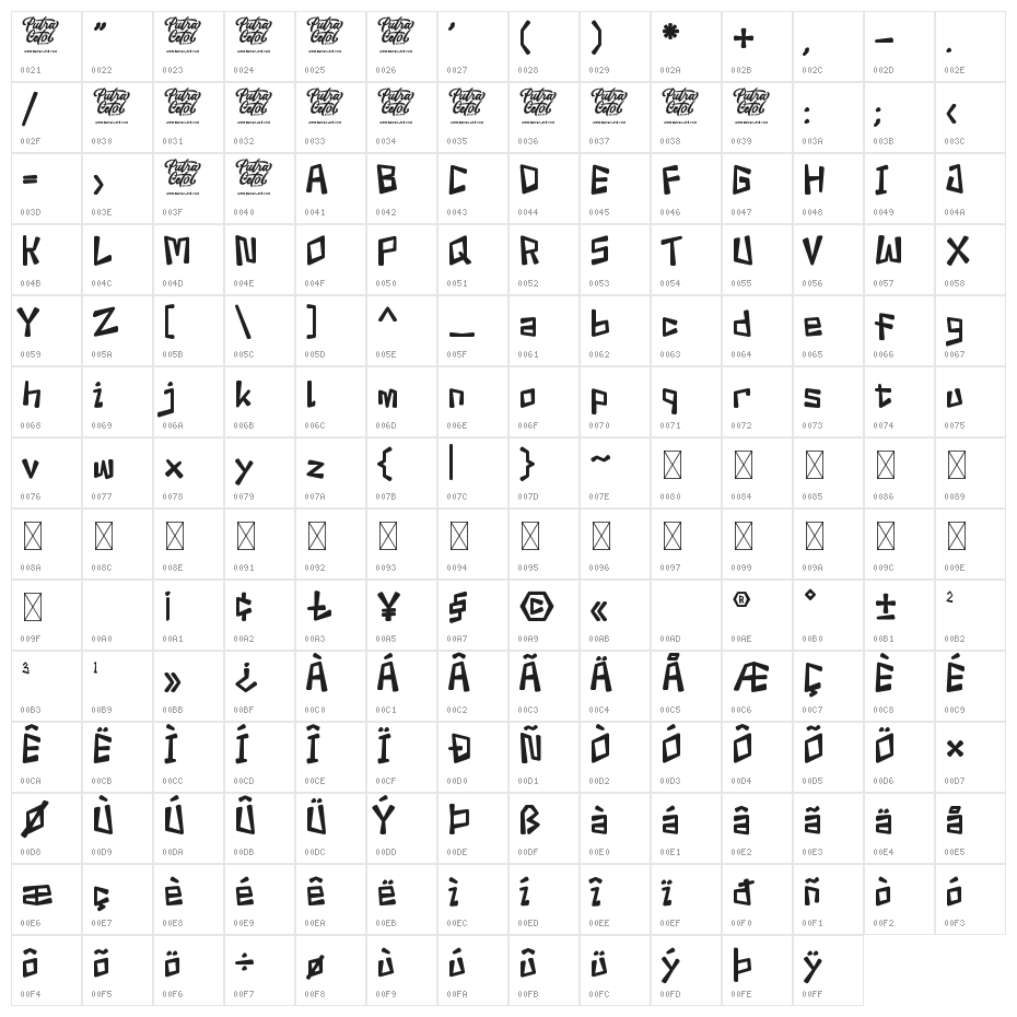 Urban Sketart Character Map