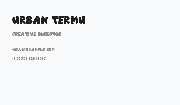 Urban Termu Business Card