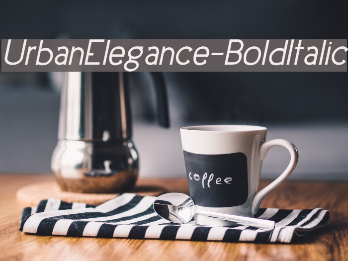 UrbanElegance-BoldItalic Font examples