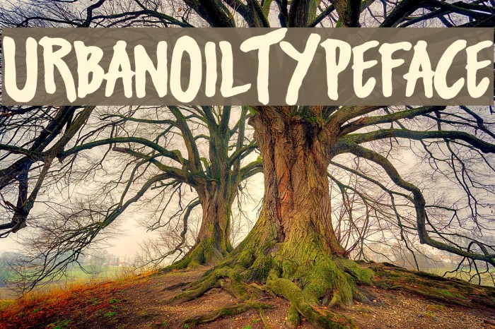 UrbanOilTypeface Font examples