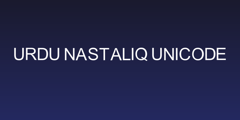 Urdu Nastaliq Unicode Social Header
