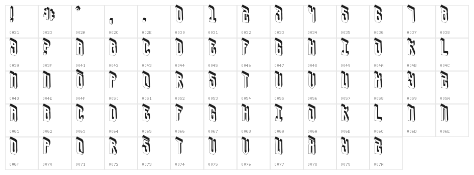 UrsaCape-Regular Character Map