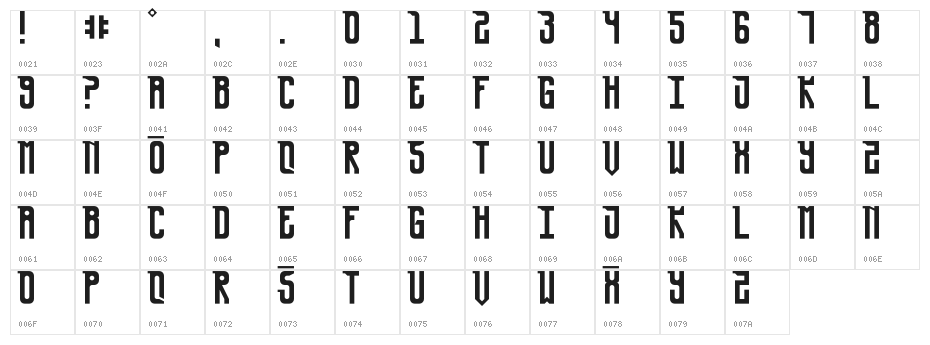 UrsaMinor-Regular Character Map