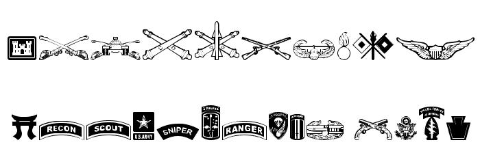 US Army II Font OTHER CHARS
