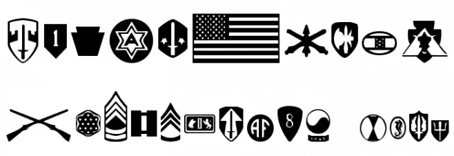 US Army Font OTHER CHARS