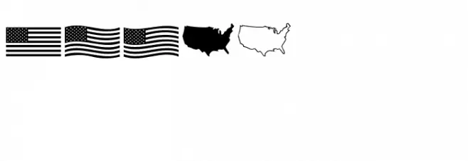 US Flag Шрифта ВЕРХНИЙ