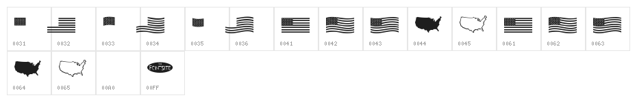 US Flag Character Map