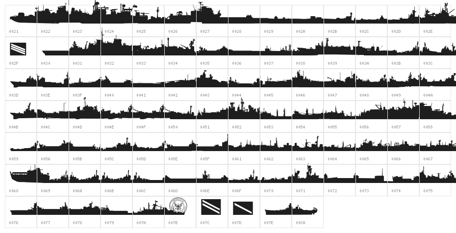 US Navy Mirror Character Map